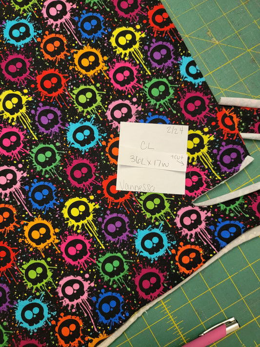 Cotton Lycra: Skully Skulls Rainbow
