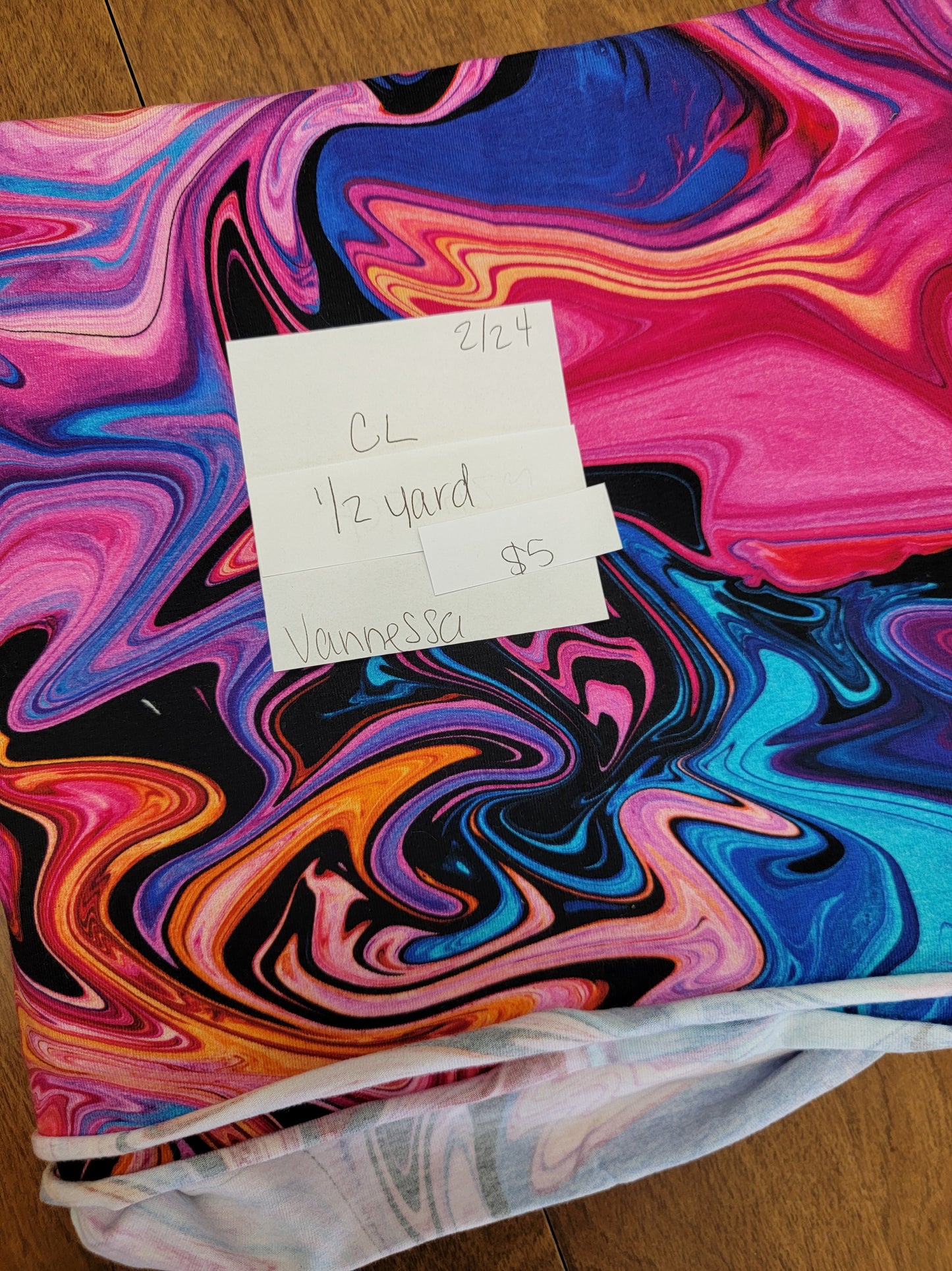 Cotton Lycra: Swirls- Rainbow