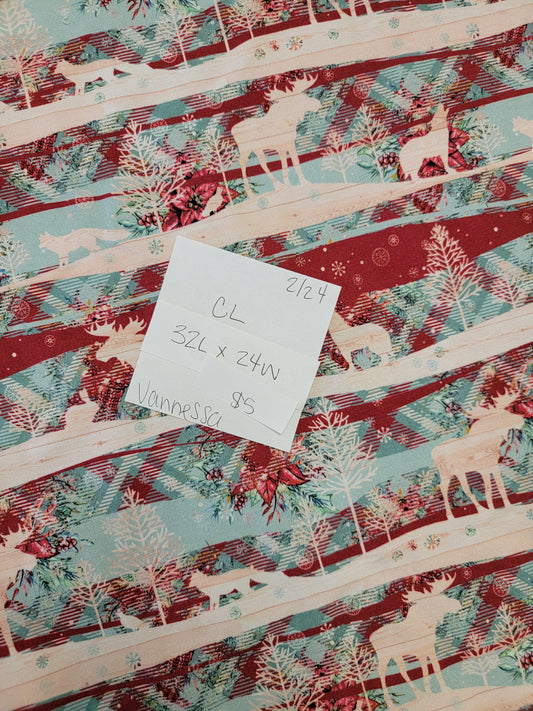 Cotton Lycra: Winter Holiday Stripe