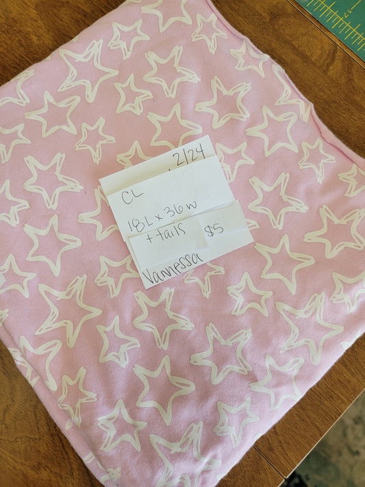 Cotton Lycra: Sketchy Stars- Pink
