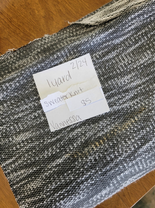 Sweater Knit: Gray Stripes *Flawed*