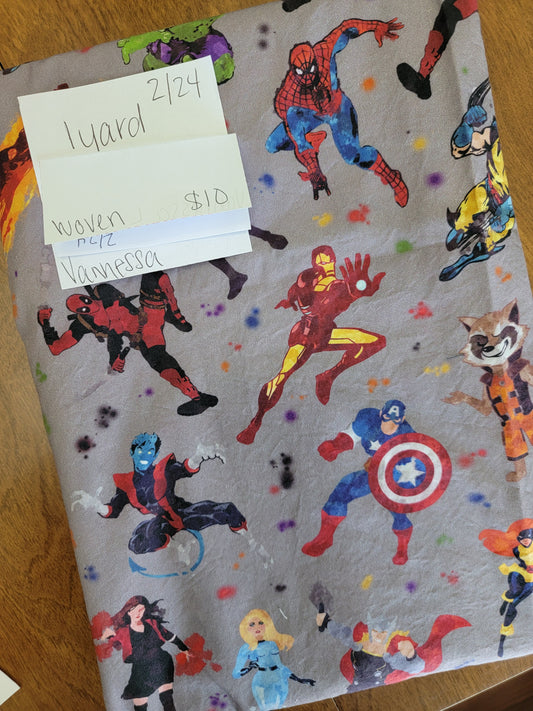 Cotton Woven: Marvel(ous) Characters: Gray