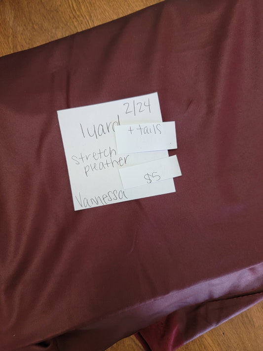 Stretch pleather: maroon