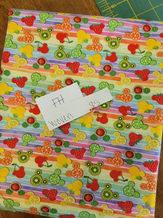 Cotton Woven: Fruity Mouse Stripes
