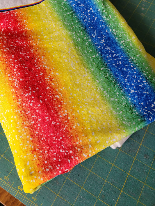 Double sided minky: Hei Faux Glitter Stripes