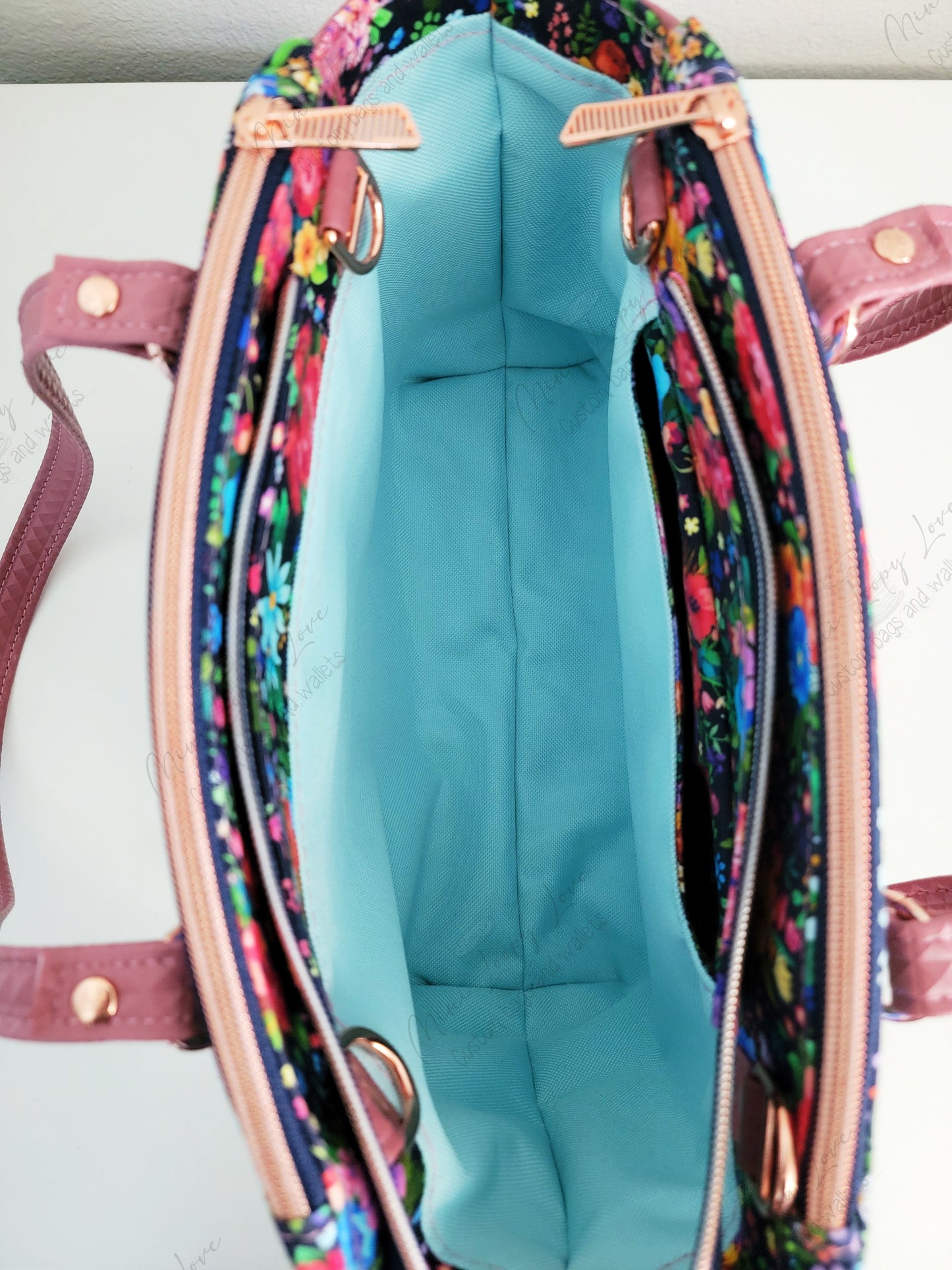 Rowena Handbag: Navy Floral