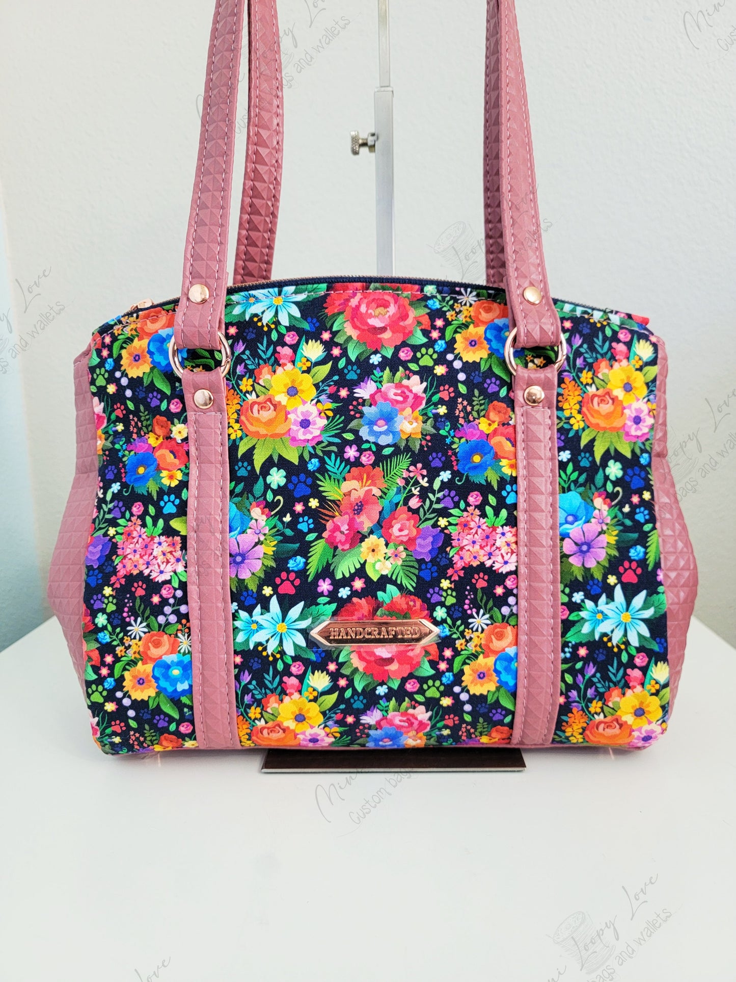 Rowena Handbag: Navy Floral