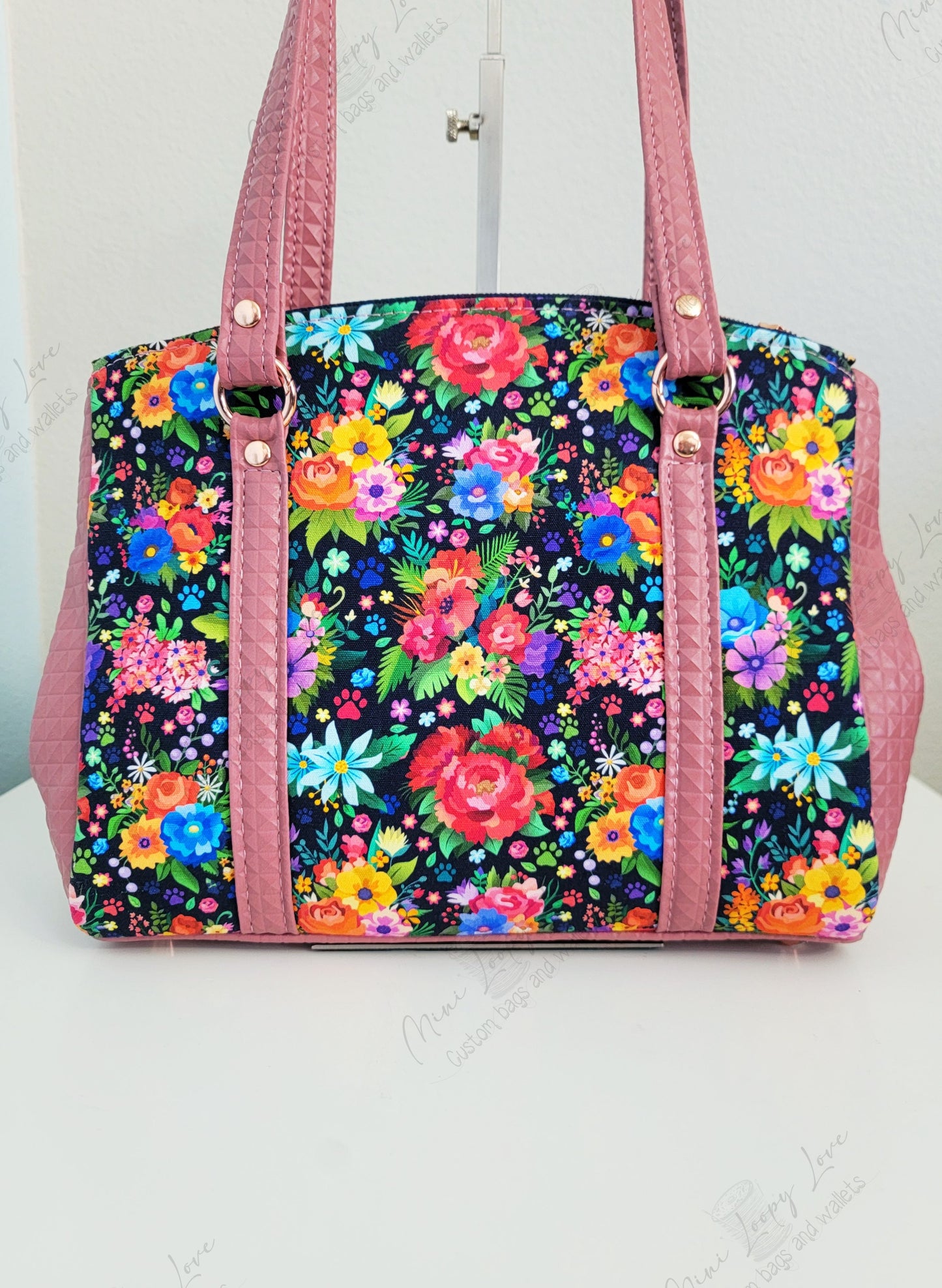 Rowena Handbag: Navy Floral