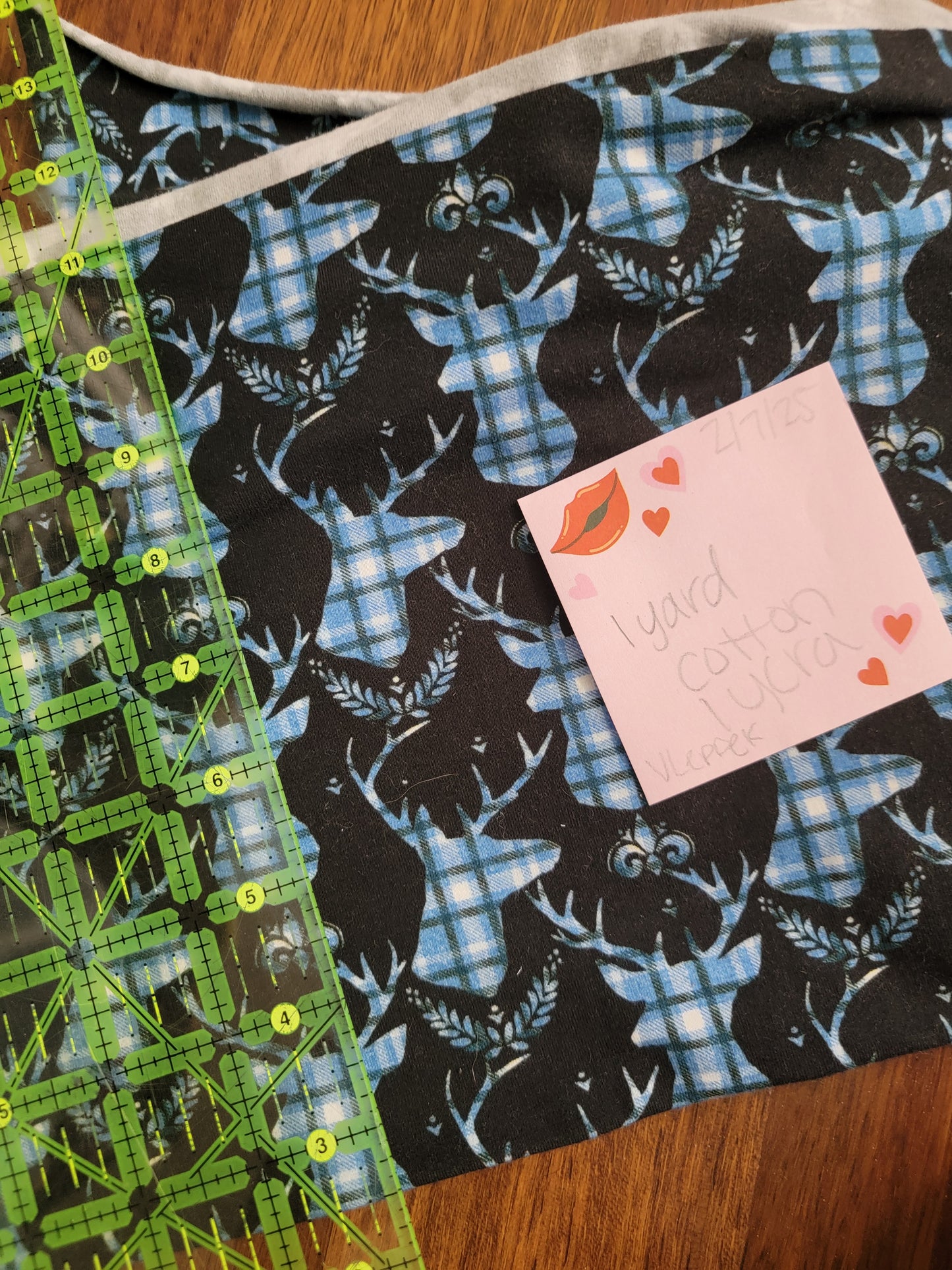 Cotton Lycra: plaid deer