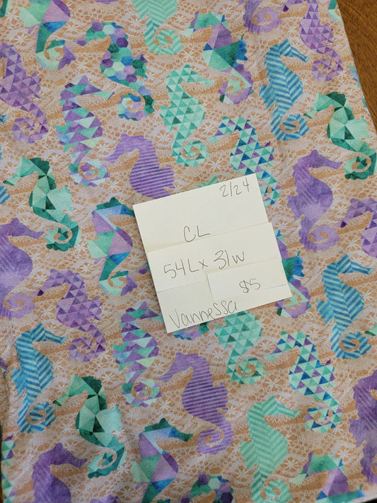 Cotton Lycra: Seahorses