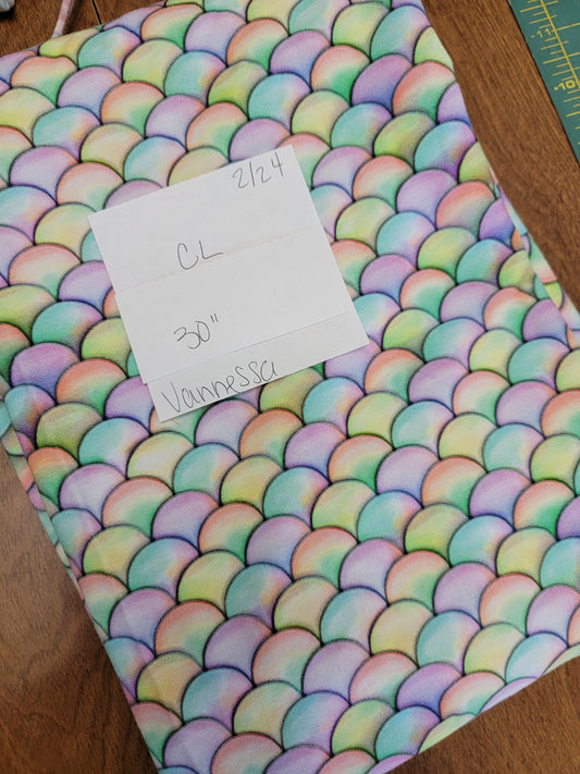 Cotton Lycra: Scales- Rainbow