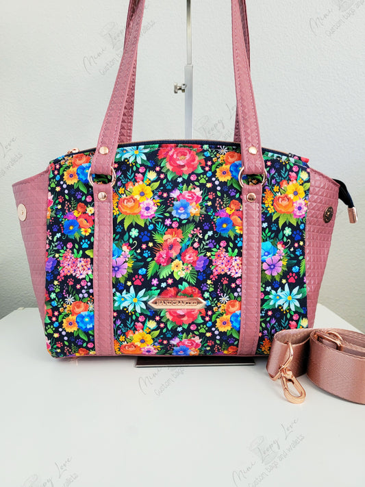 Rowena Handbag: Navy Floral