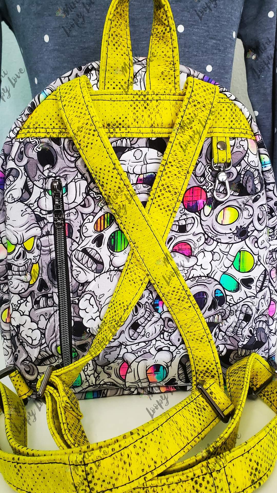 Lindsport Mini Backpack- Yellow Zombies